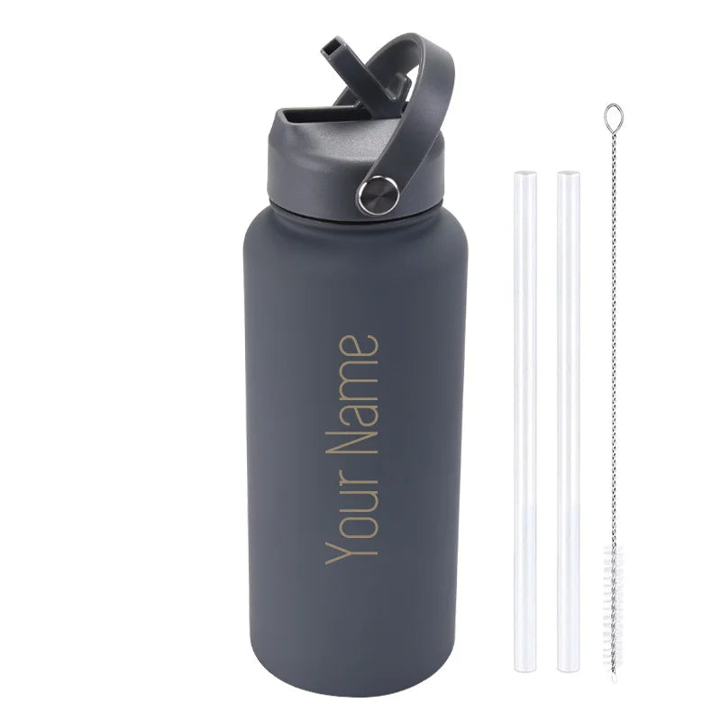 Custom water bottle with straw 1000ml/1L/32oz