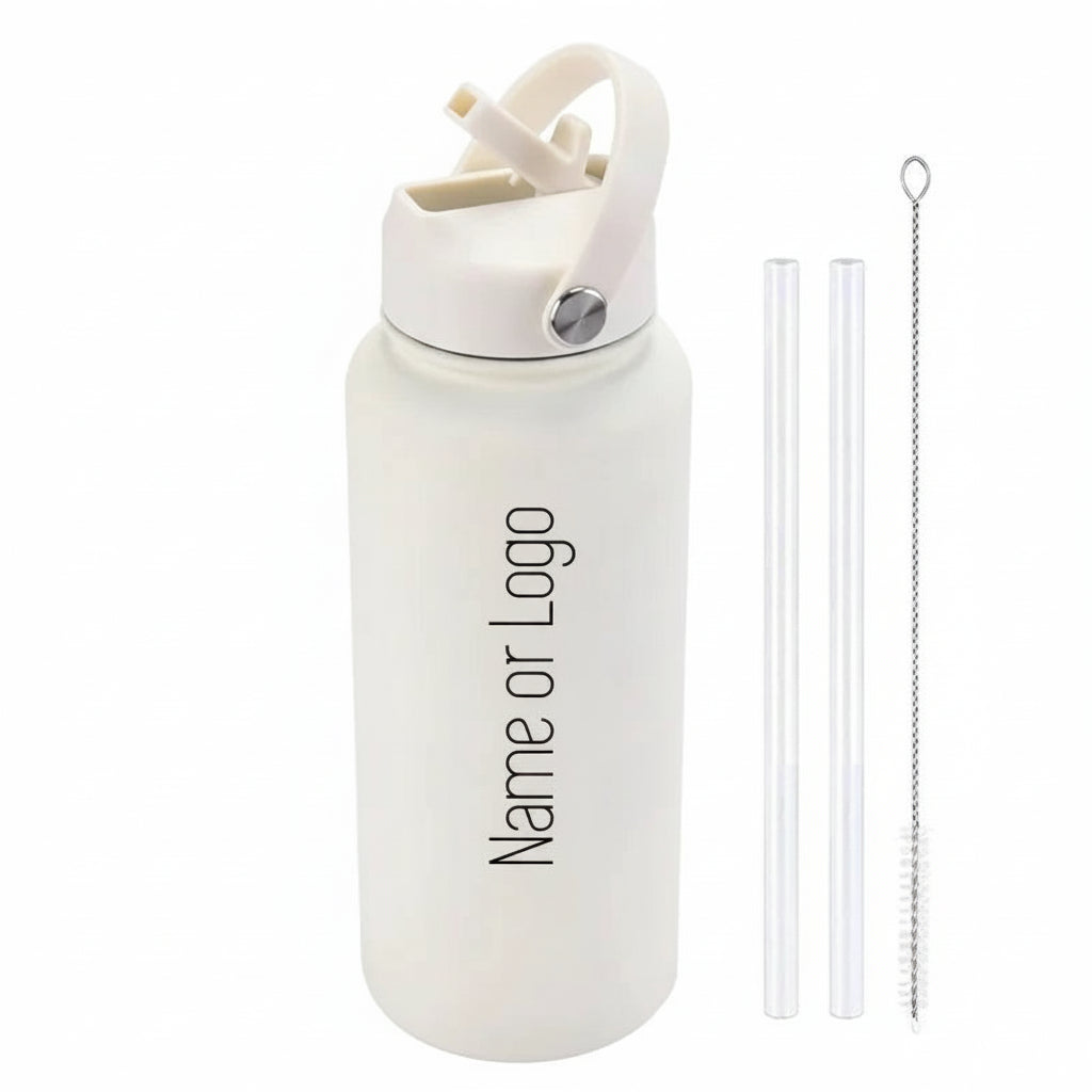 Custom water bottle with straw 1000ml/1L/32oz