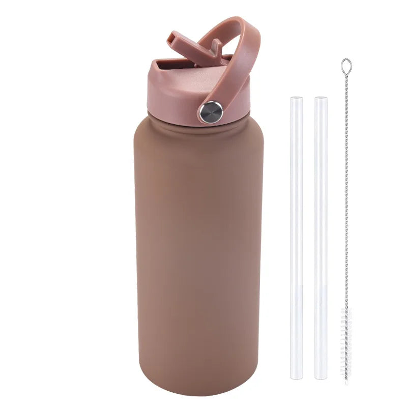Custom water bottle with straw 1000ml/1L/32oz