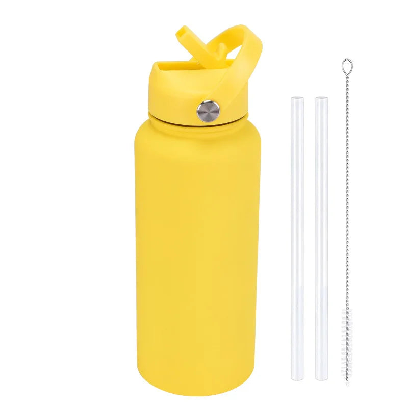 Custom water bottle with straw 1000ml/1L/32oz