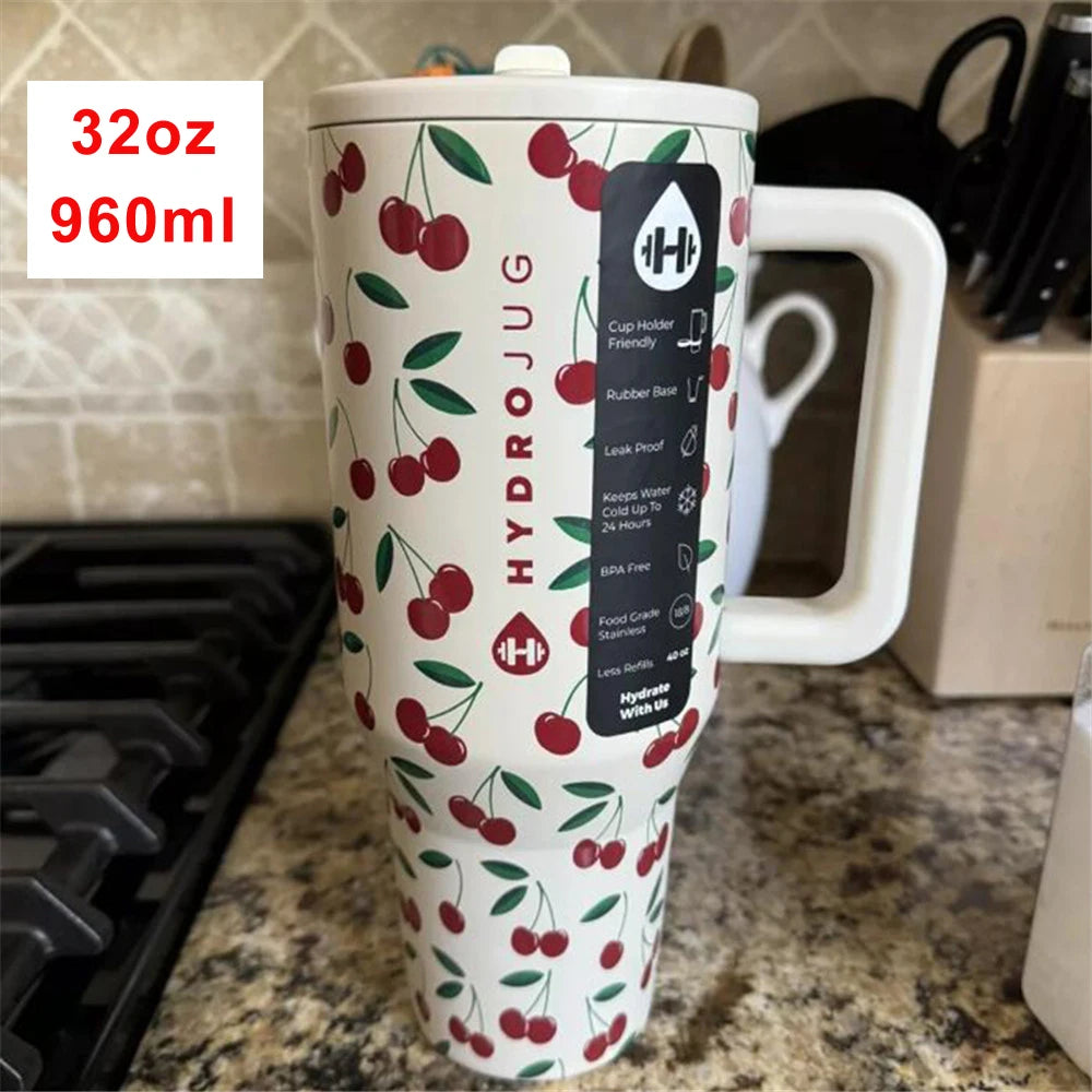 Traveler Thermal Cup 32oz with Handle and Straw