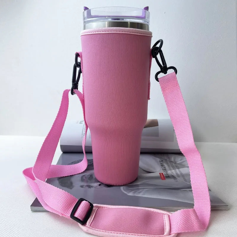 Mug cover for Stanley Quencher with adjustable shoulder strap