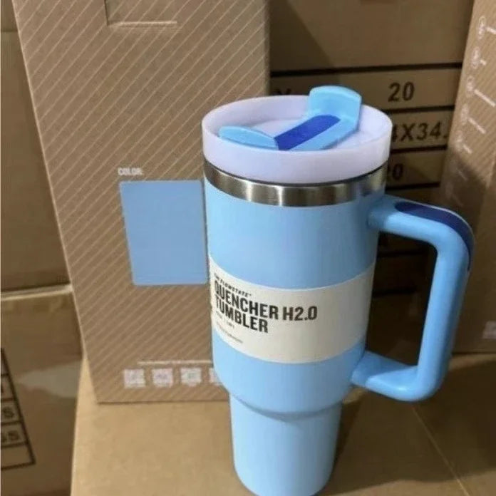 40oz insulating cup with handle and leak-proof straw