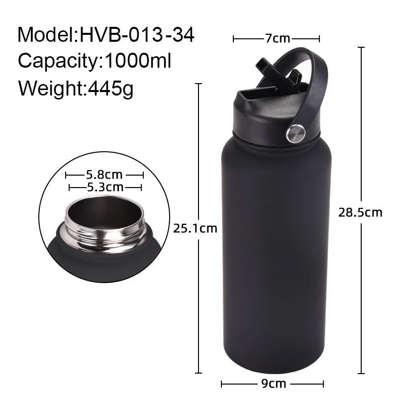 Custom water bottle with straw 1000ml/1L/32oz