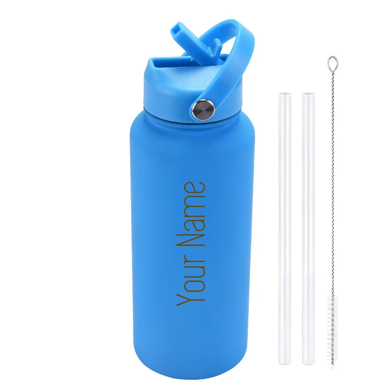 Custom water bottle with straw 1000ml/1L/32oz