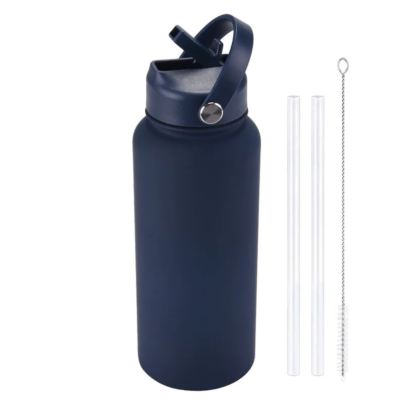 Custom water bottle with straw 1000ml/1L/32oz