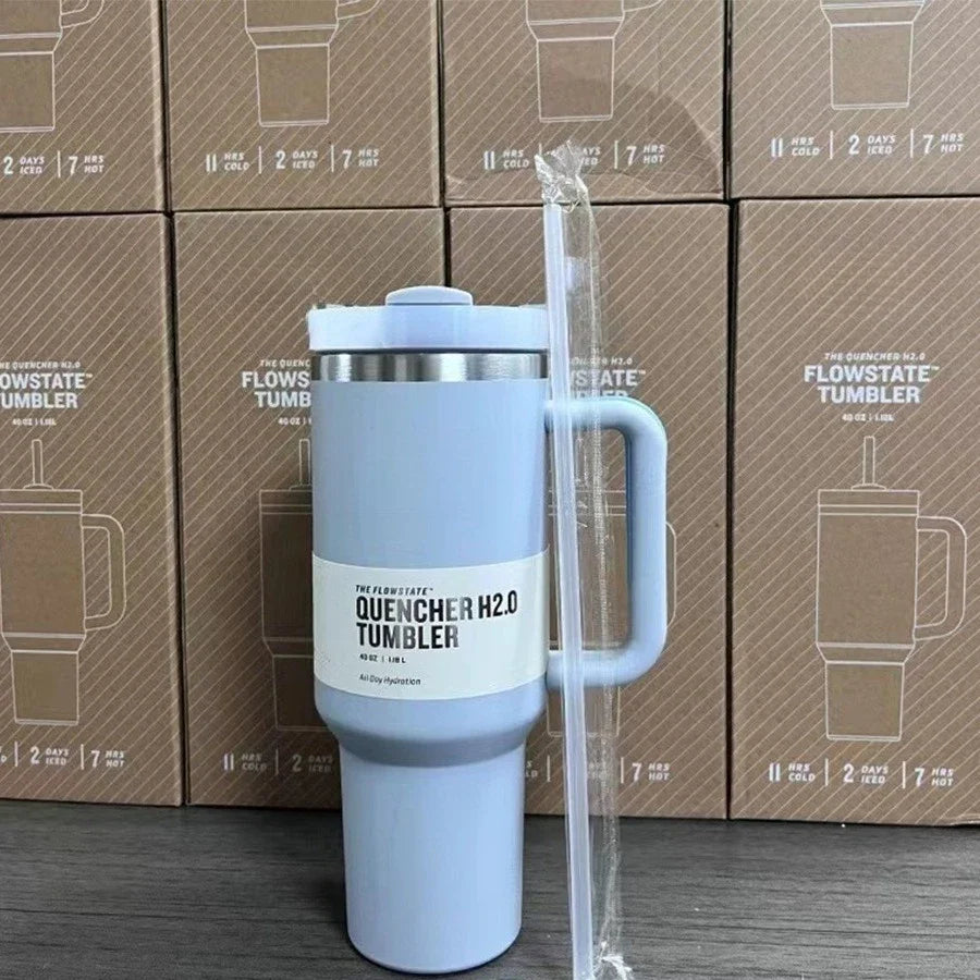 40oz insulating cup with handle and leak-proof straw