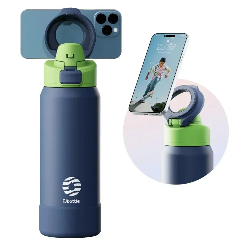 Sports Inox Thermal Bottle with Magnetic Stand for Cell Phone