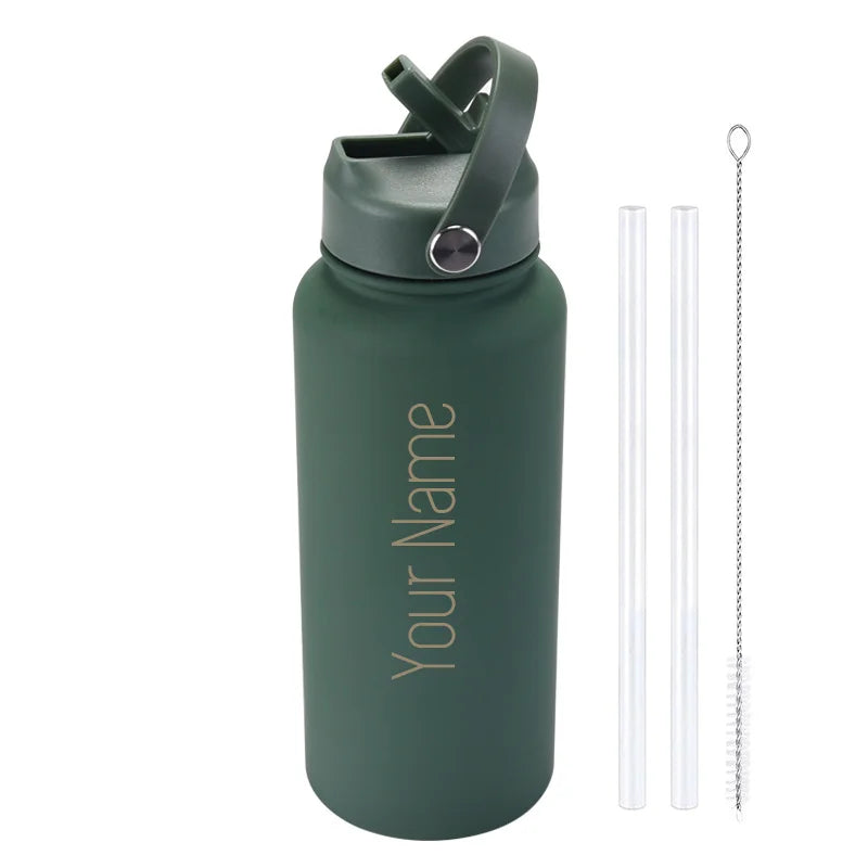 Custom water bottle with straw 1000ml/1L/32oz
