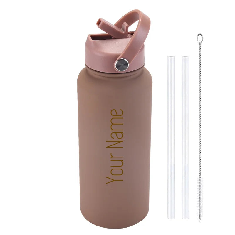 Custom water bottle with straw 1000ml/1L/32oz