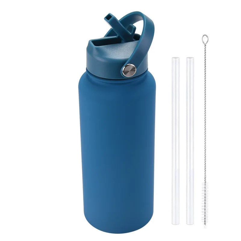 Custom water bottle with straw 1000ml/1L/32oz