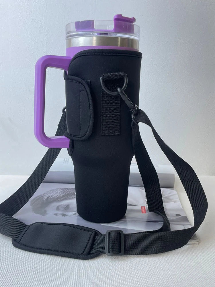 Mug cover for Stanley Quencher with adjustable shoulder strap