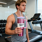 40oz insulating cup with handle and leak-proof straw