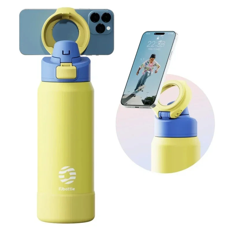 Sports Inox Thermal Bottle with Magnetic Stand for Cell Phone