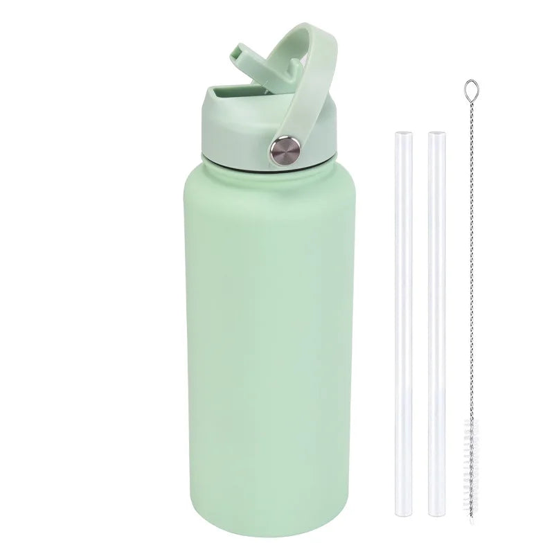 Custom water bottle with straw 1000ml/1L/32oz