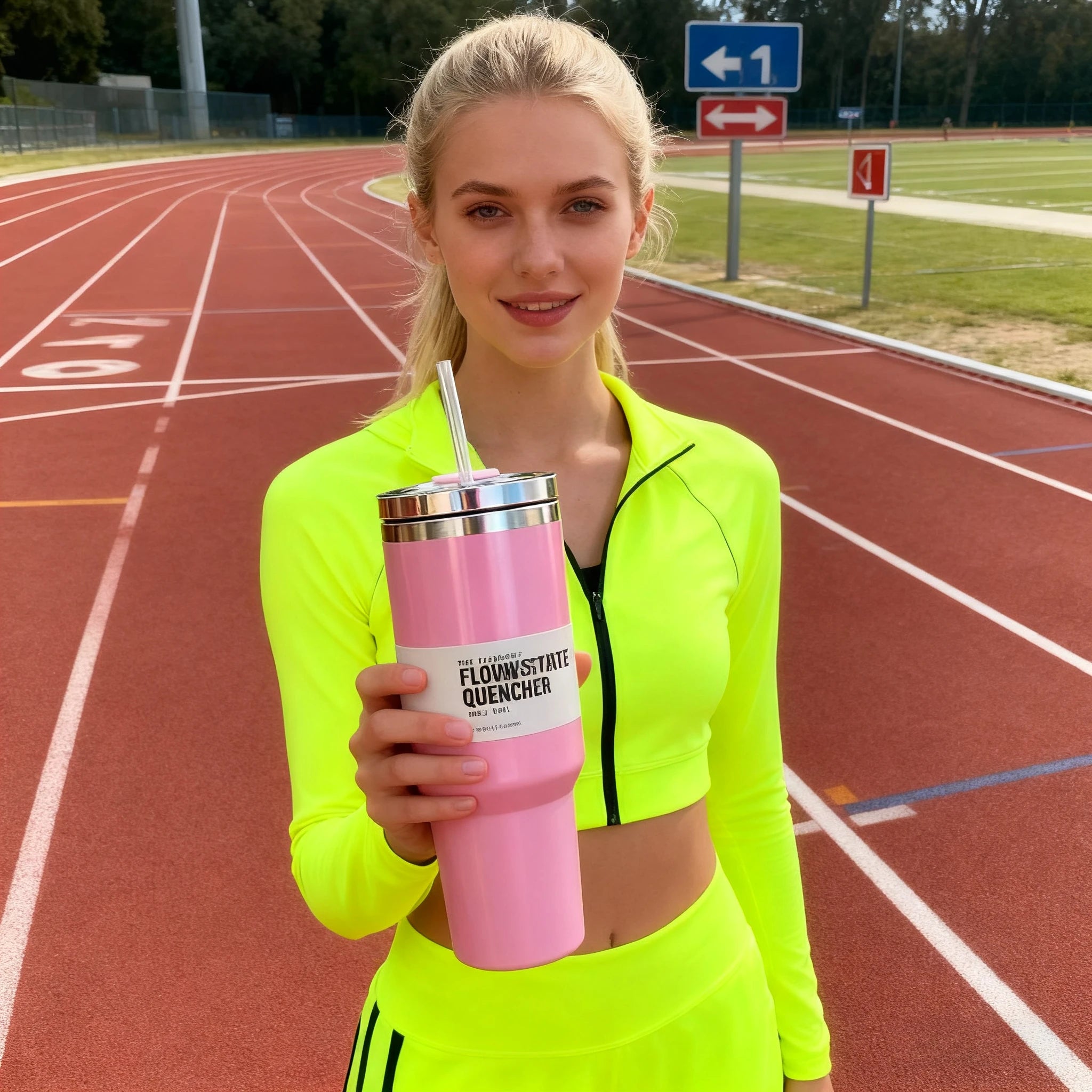 40oz insulating cup with handle and leak-proof straw